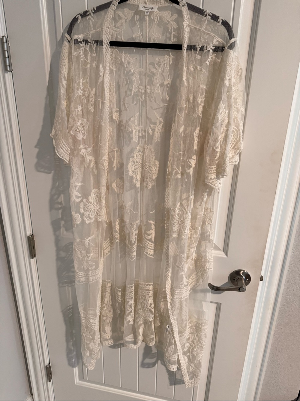 SirenLily Women’s Embroidered Lace Kimono – Size 2X